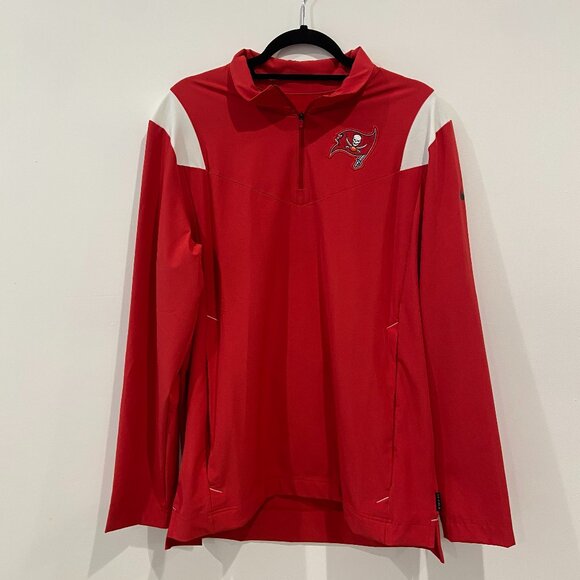 Red Tampa Bay Bucs Nike Quarterzip Sideline Jacket - Picture 1 of 9
